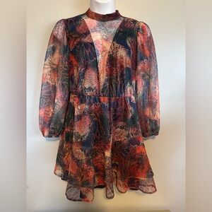 Eloquii Vibrant Multicolor Sheer Dress